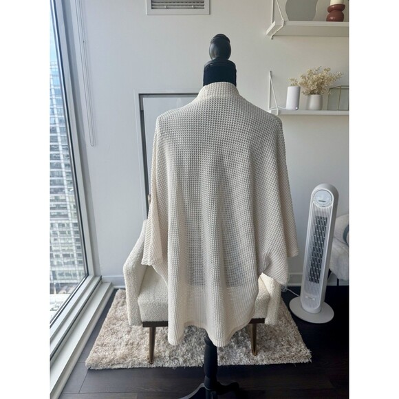 Express Cream Short Dolman Sleeve Oversized Open Knit Cardigan One Size - Picture 3 of 5